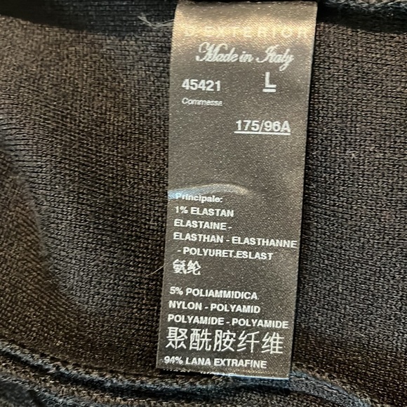 D. Exterior Black Wool Knit Sweater Jacket made in Italy - Picture 15 of 17